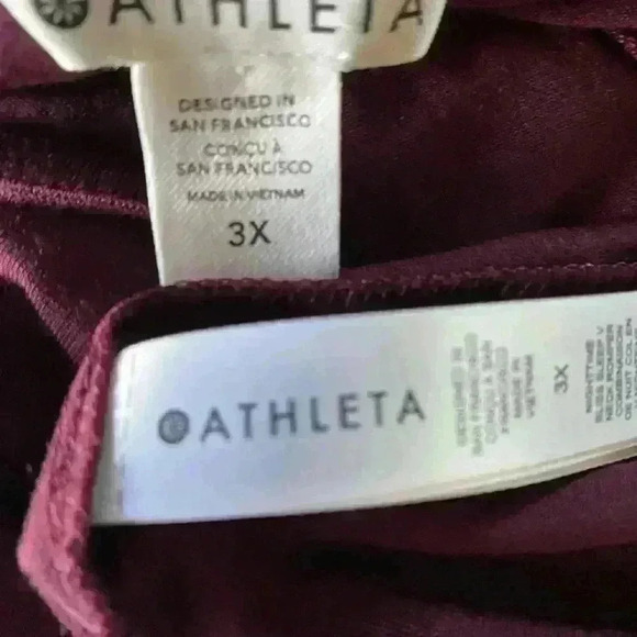 Athleta Burgundy Nighttime Bliss V-Neck Sleep Loungewear Romper Jumpsuit Size 3X - Picture 11 of 12